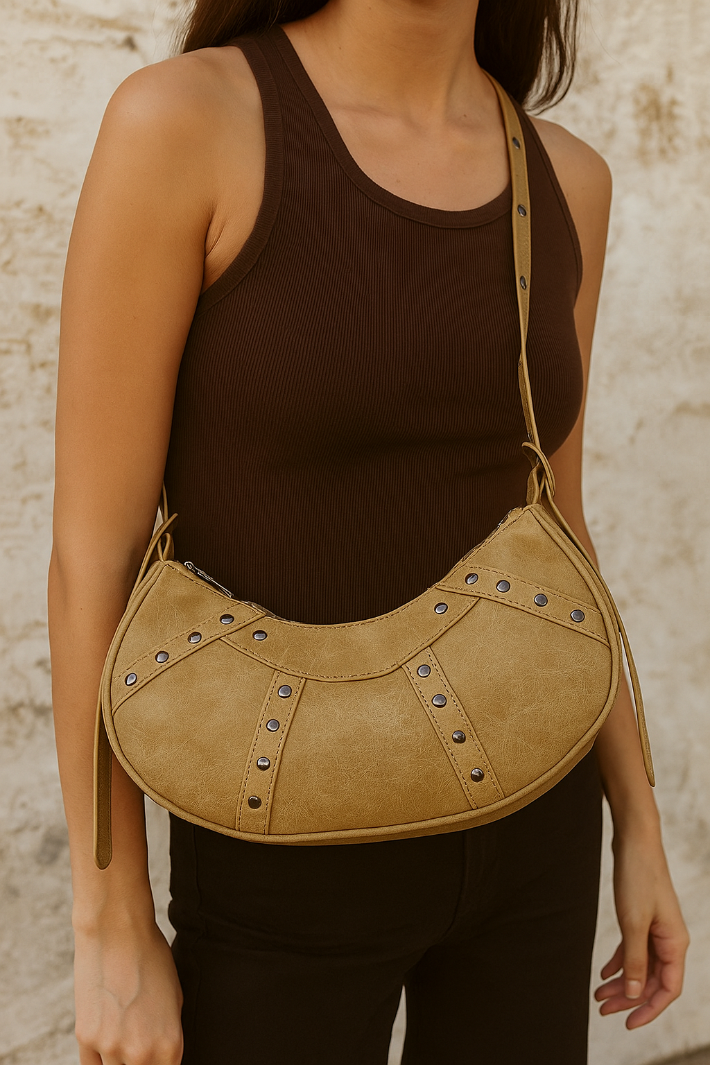 Sofia Studded Baguette Bag - Street Level